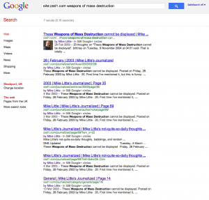A screen shot of Google search results showing the same content in 7 results.